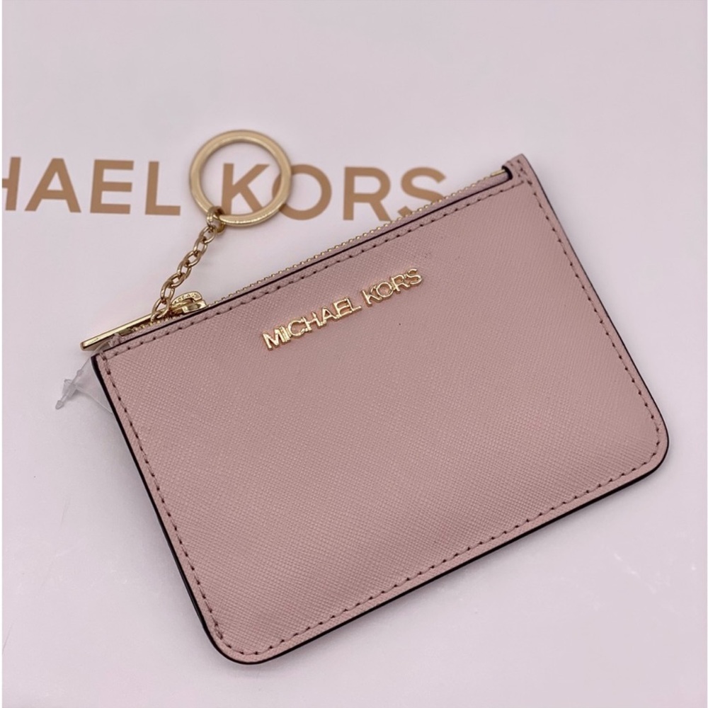 Michael Kors Small Coin Pouch Wallet Card Case Powder